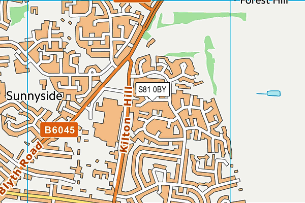 S81 0BY map - OS VectorMap District (Ordnance Survey)