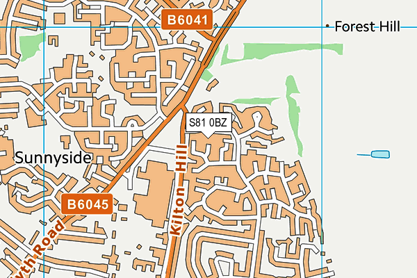 S81 0BZ map - OS VectorMap District (Ordnance Survey)