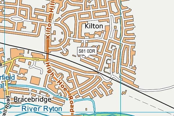 S81 0DR map - OS VectorMap District (Ordnance Survey)