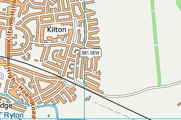 S81 0EW map - OS VectorMap District (Ordnance Survey)