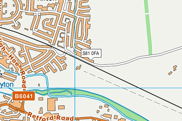 S81 0FA map - OS VectorMap District (Ordnance Survey)