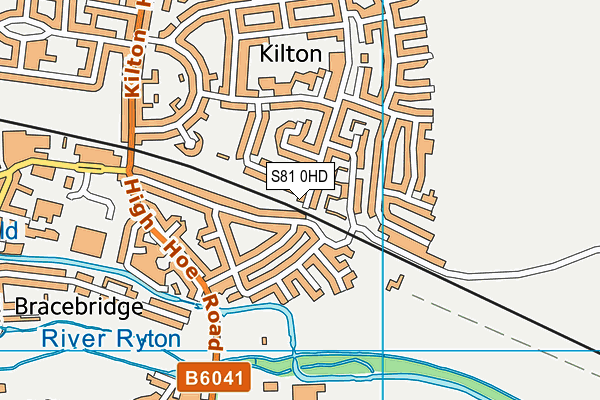 S81 0HD map - OS VectorMap District (Ordnance Survey)