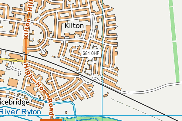 S81 0HF map - OS VectorMap District (Ordnance Survey)