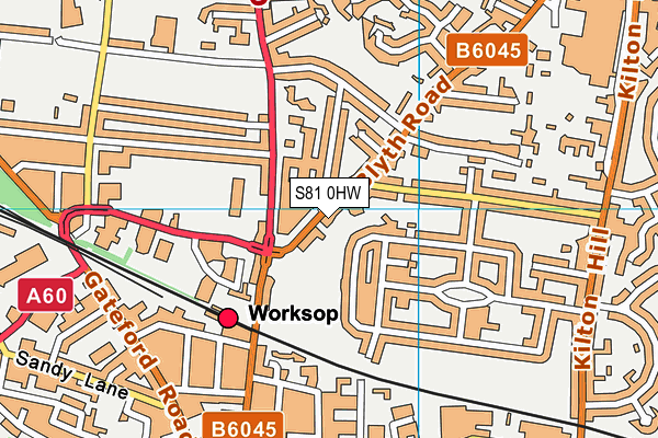 S81 0HW map - OS VectorMap District (Ordnance Survey)