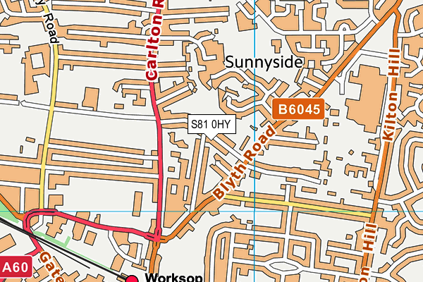 S81 0HY map - OS VectorMap District (Ordnance Survey)