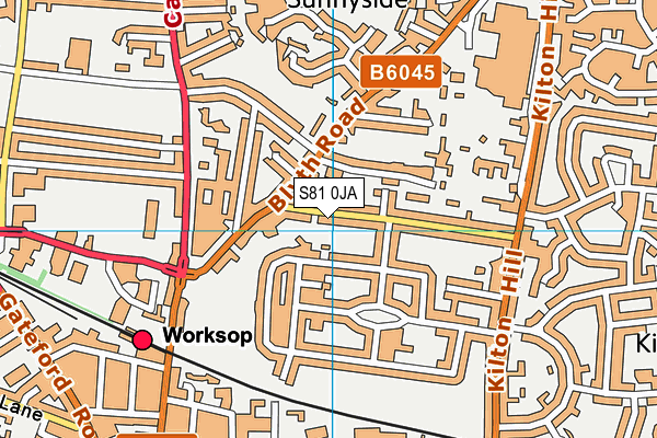 S81 0JA map - OS VectorMap District (Ordnance Survey)