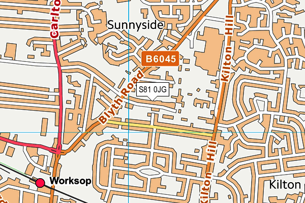 S81 0JG map - OS VectorMap District (Ordnance Survey)
