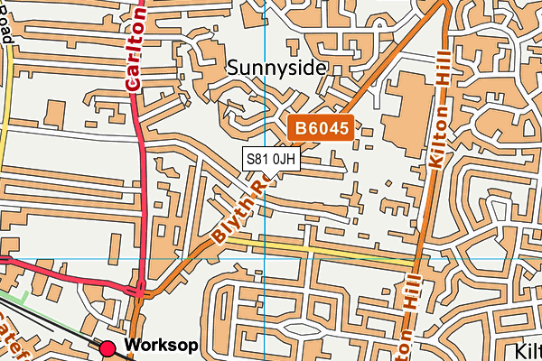 S81 0JH map - OS VectorMap District (Ordnance Survey)