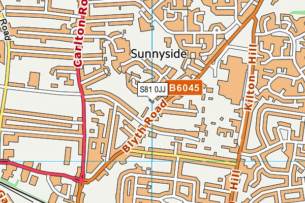 S81 0JJ map - OS VectorMap District (Ordnance Survey)