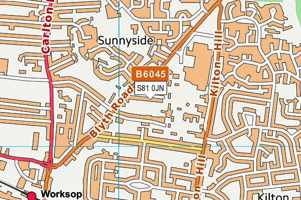 S81 0JN map - OS VectorMap District (Ordnance Survey)