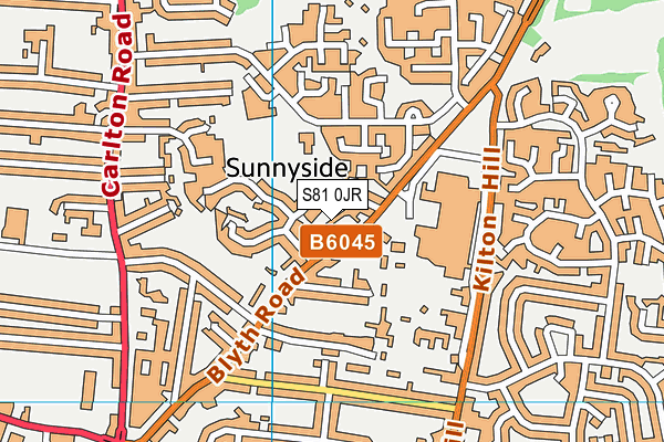 S81 0JR map - OS VectorMap District (Ordnance Survey)