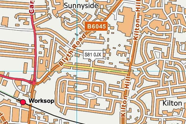 S81 0JX map - OS VectorMap District (Ordnance Survey)