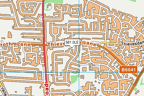 S81 0LE map - OS VectorMap District (Ordnance Survey)