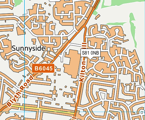 S81 0NB map - OS VectorMap District (Ordnance Survey)