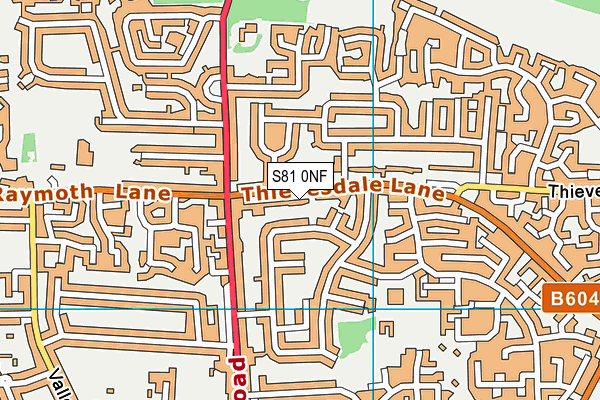 S81 0NF map - OS VectorMap District (Ordnance Survey)