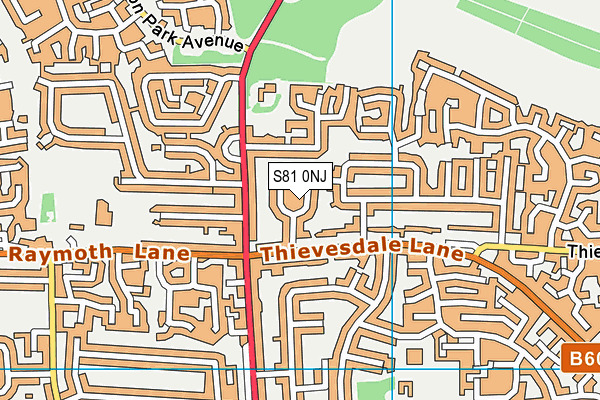 S81 0NJ map - OS VectorMap District (Ordnance Survey)