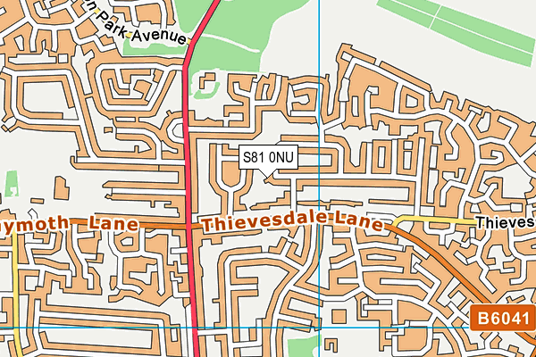S81 0NU map - OS VectorMap District (Ordnance Survey)