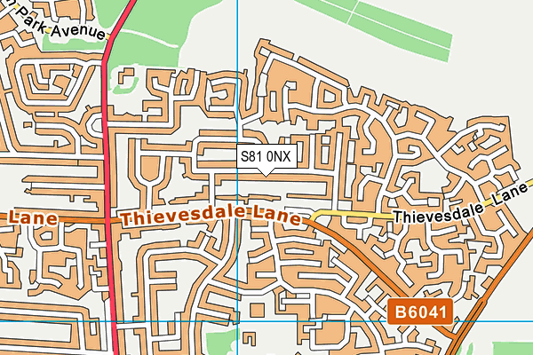 S81 0NX map - OS VectorMap District (Ordnance Survey)