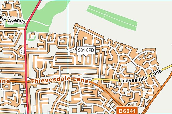 S81 0PD map - OS VectorMap District (Ordnance Survey)