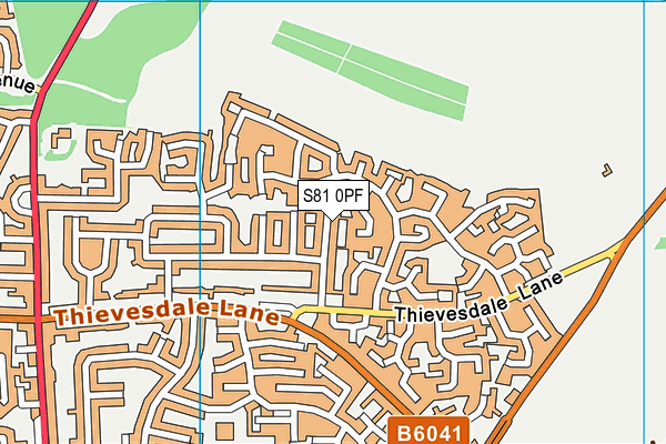 S81 0PF map - OS VectorMap District (Ordnance Survey)