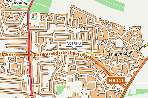 S81 0PG map - OS VectorMap District (Ordnance Survey)