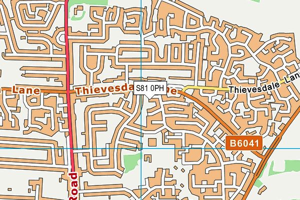 S81 0PH map - OS VectorMap District (Ordnance Survey)