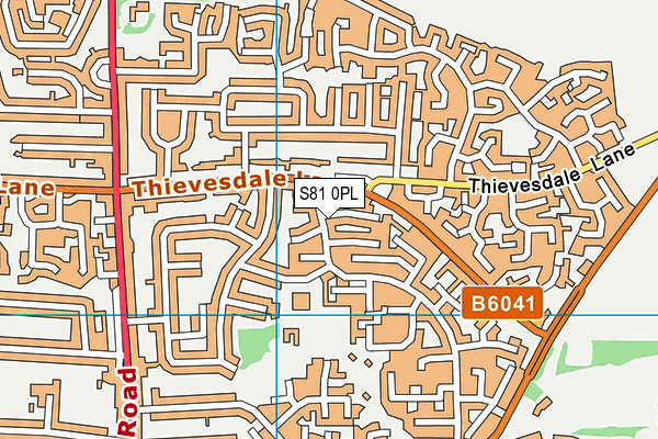 S81 0PL map - OS VectorMap District (Ordnance Survey)