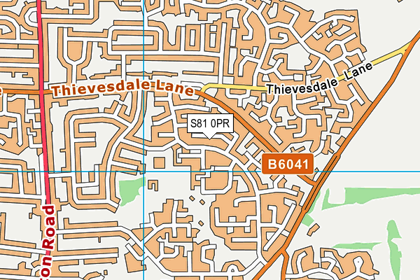 S81 0PR map - OS VectorMap District (Ordnance Survey)