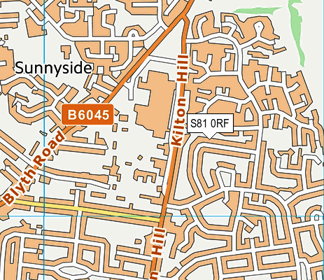 S81 0RF map - OS VectorMap District (Ordnance Survey)