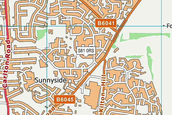 S81 0RS map - OS VectorMap District (Ordnance Survey)