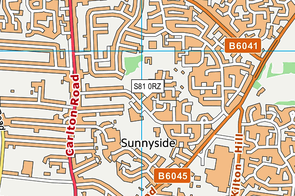 S81 0RZ map - OS VectorMap District (Ordnance Survey)