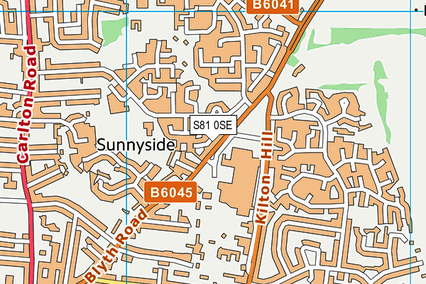 S81 0SE map - OS VectorMap District (Ordnance Survey)