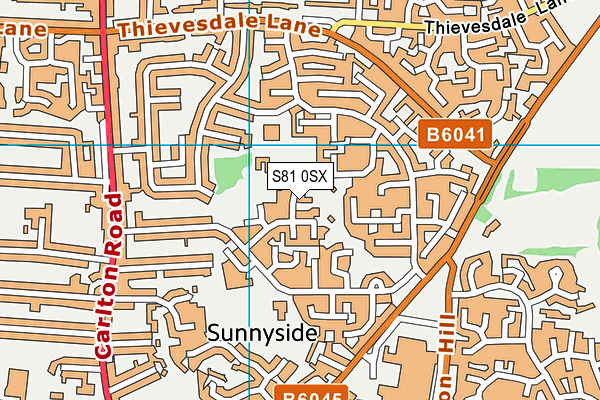 S81 0SX map - OS VectorMap District (Ordnance Survey)