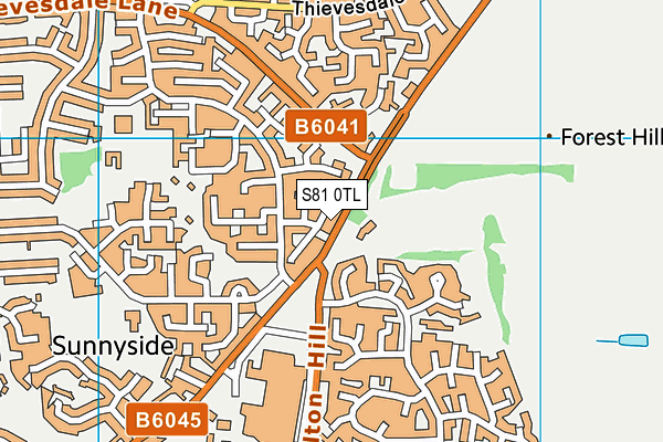 Kilton Forest Golf Course map (S81 0TL) - OS VectorMap District (Ordnance Survey)