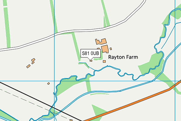 S81 0UB map - OS VectorMap District (Ordnance Survey)