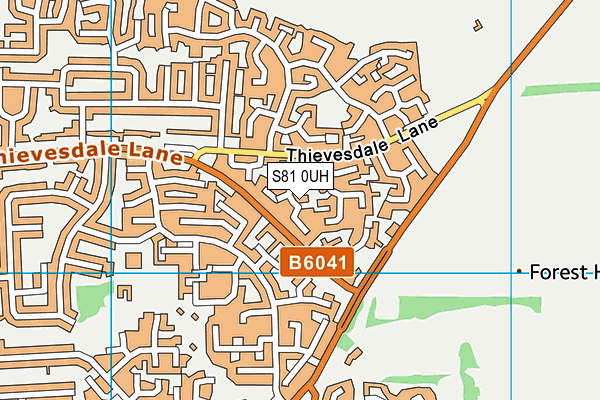 S81 0UH map - OS VectorMap District (Ordnance Survey)