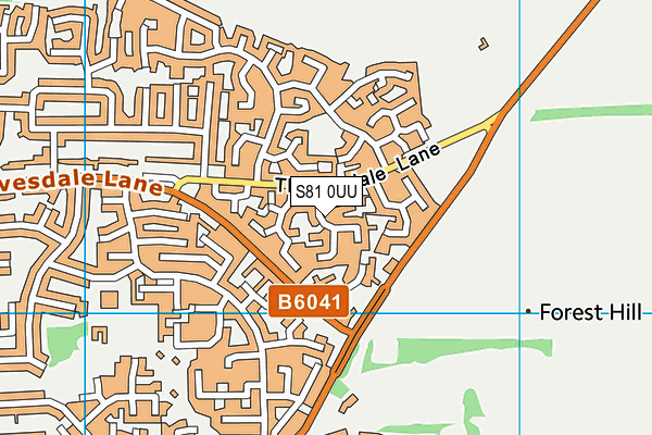 S81 0UU map - OS VectorMap District (Ordnance Survey)