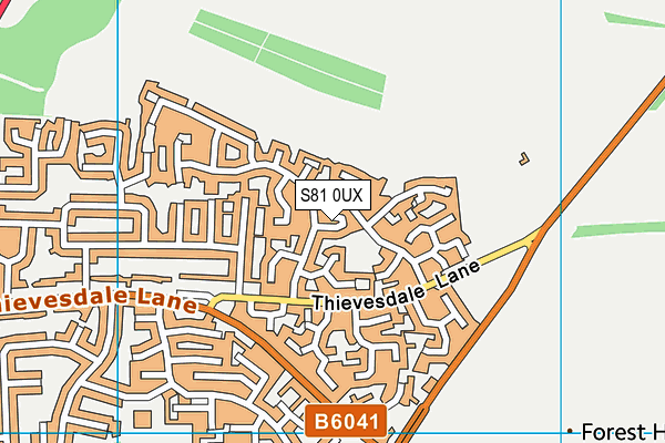 S81 0UX map - OS VectorMap District (Ordnance Survey)