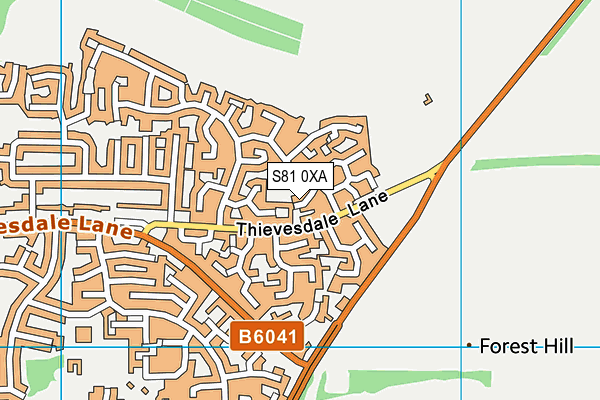 S81 0XA map - OS VectorMap District (Ordnance Survey)