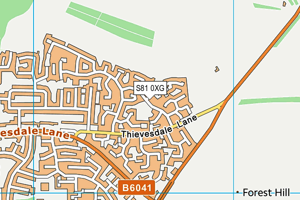 S81 0XG map - OS VectorMap District (Ordnance Survey)