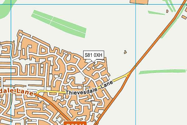 S81 0XH map - OS VectorMap District (Ordnance Survey)
