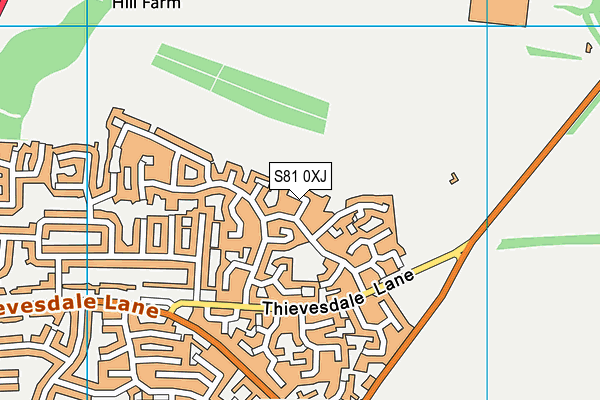 S81 0XJ map - OS VectorMap District (Ordnance Survey)