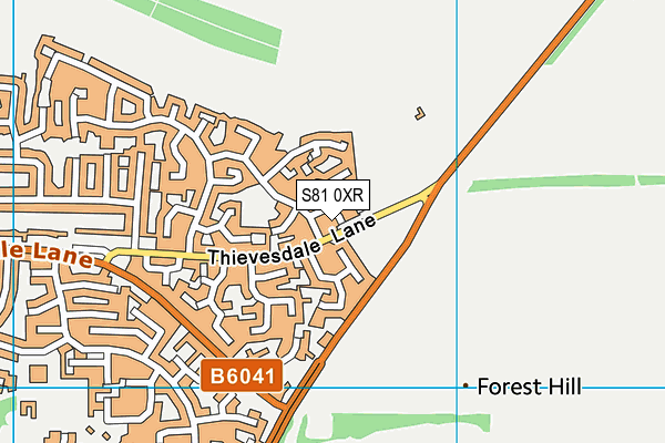 S81 0XR map - OS VectorMap District (Ordnance Survey)