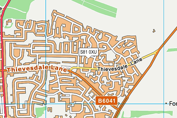 S81 0XU map - OS VectorMap District (Ordnance Survey)