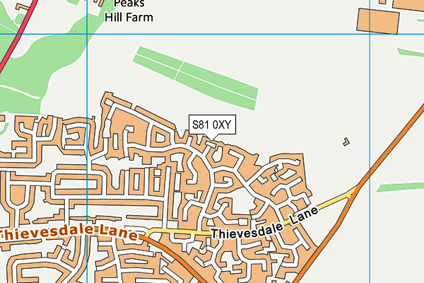 S81 0XY map - OS VectorMap District (Ordnance Survey)