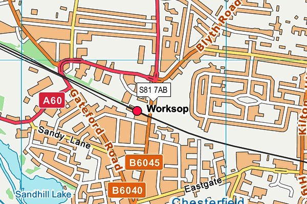 S81 7AB map - OS VectorMap District (Ordnance Survey)