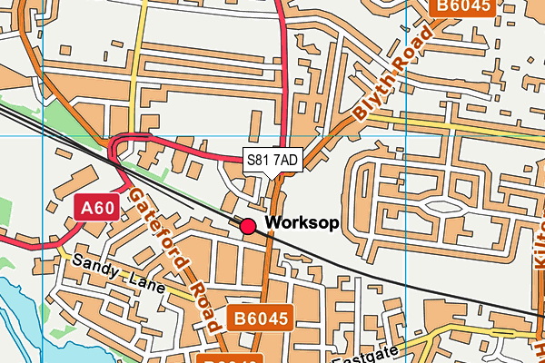 S81 7AD map - OS VectorMap District (Ordnance Survey)