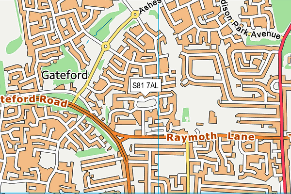 S81 7AL map - OS VectorMap District (Ordnance Survey)