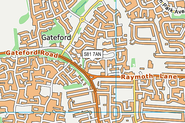 S81 7AN map - OS VectorMap District (Ordnance Survey)