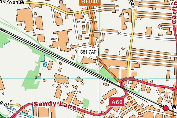 S81 7AP map - OS VectorMap District (Ordnance Survey)